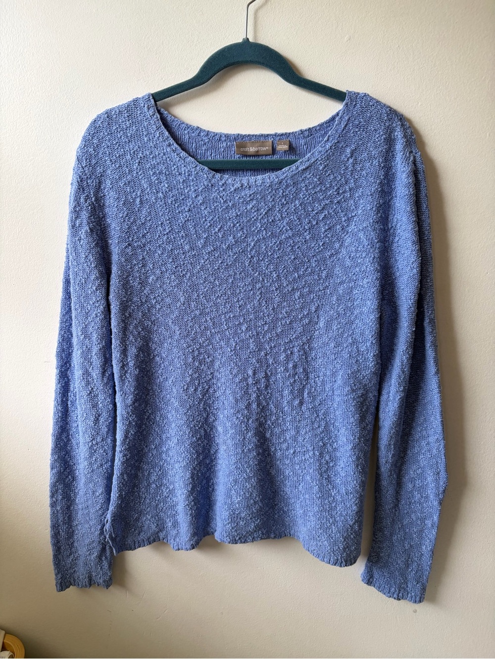 croft & barrow Periwinkle Blue Textured Crew Neck Sweater